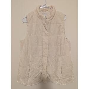 J.Jill Puffer Vest Cream Quilted  – Women’s Medium – Lightweight Neutral